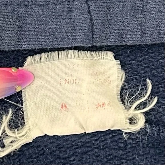 Vintage 80s 90s Blank Full Zip Hoodie Faded Navy Small - Picture 5 of 5